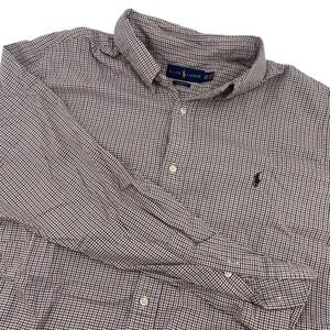 Ralph Lauren Golf Tilden Check Button‎ Down Shirt Cotton Long Sleeve Size L